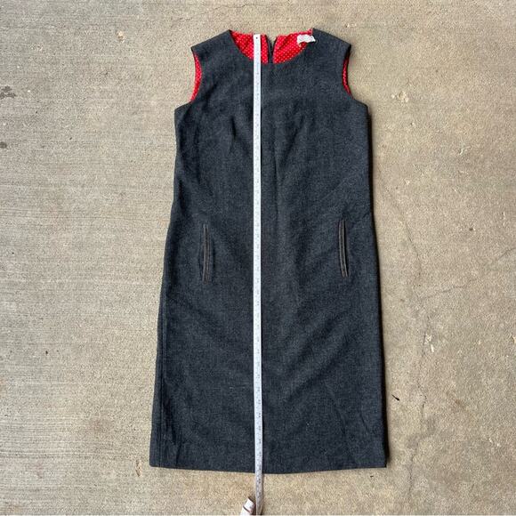 Vintage 60s Pendleton Woolen Mills Gray Wool Boat Neck Sleeveless Sheath Dress - Picture 10 of 13